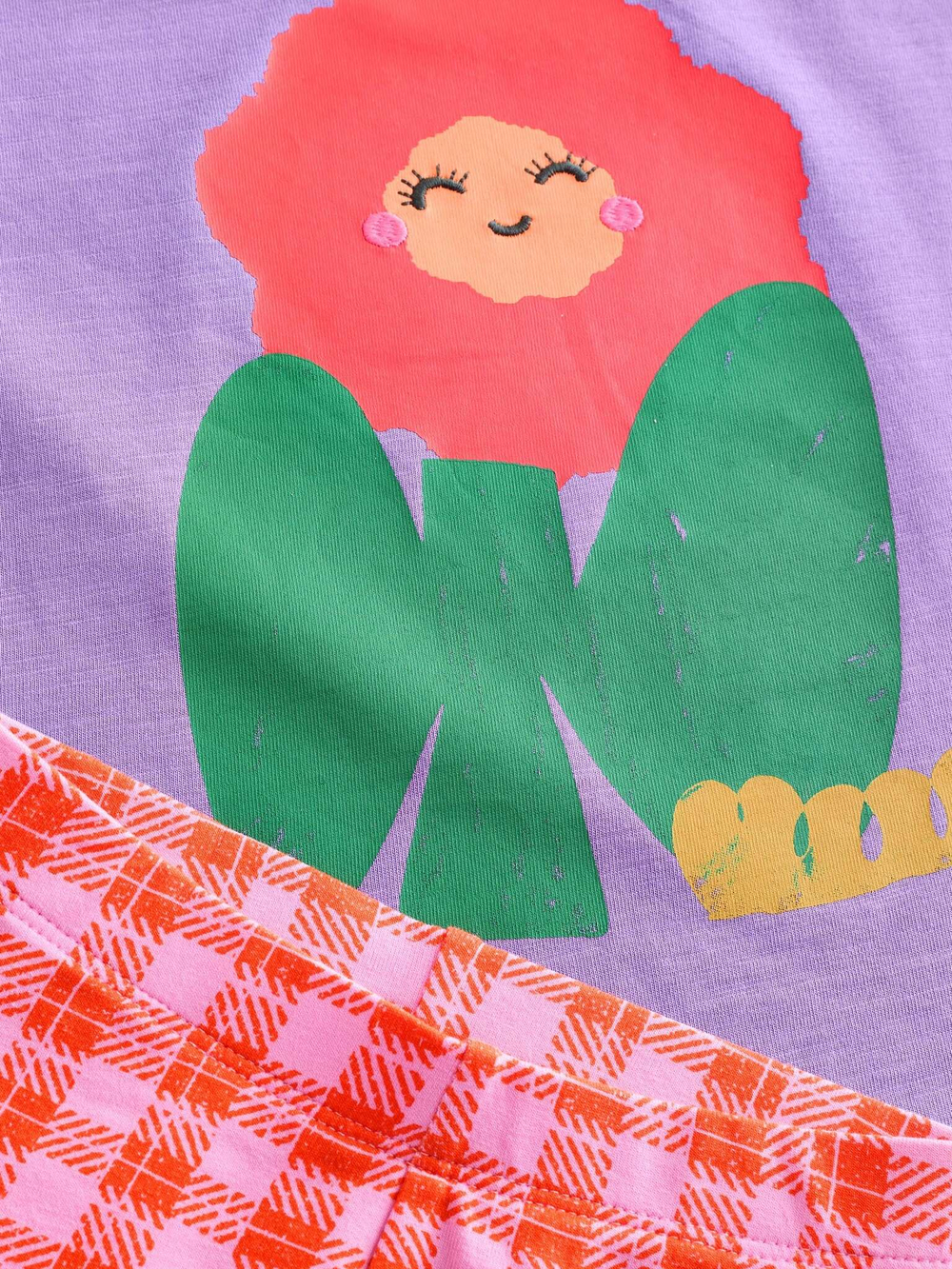 Футболка и шорты в комплекте для девочки Next E65-389, 2 шт., Оранжевый, Фиолетовый