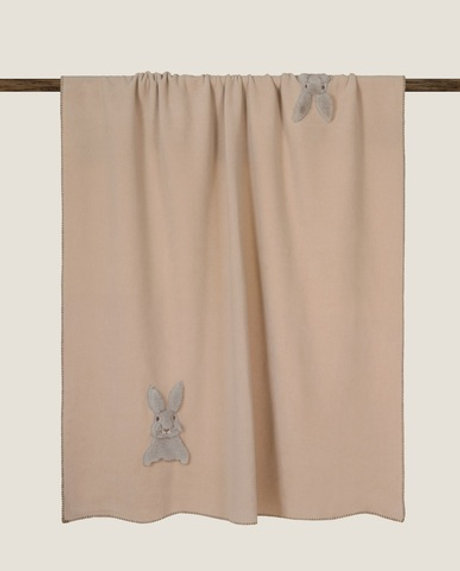 Плед детский 130x160 Frati Home Sweet Rabbit Beige бежевый с аппликацией заяц