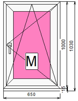 Пластиковое окно 1000 х 650 ТермА Эко + Москитная сетка
