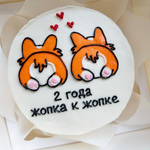 Бенто-торт «Корги. Жопка к жопке»