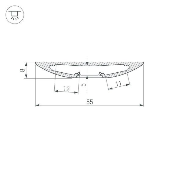 Профиль Arlight ALM-FLAT-R-2000 ANOD 026712