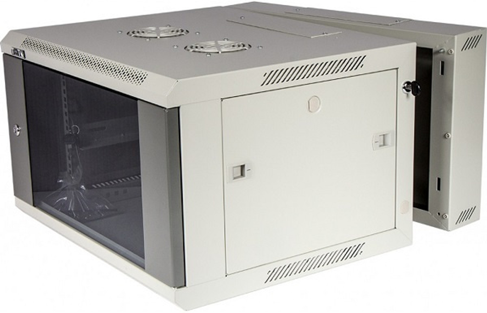 Шкаф настенный 19", 18U TWT TWT-CBW3G-18U-6x6-GY