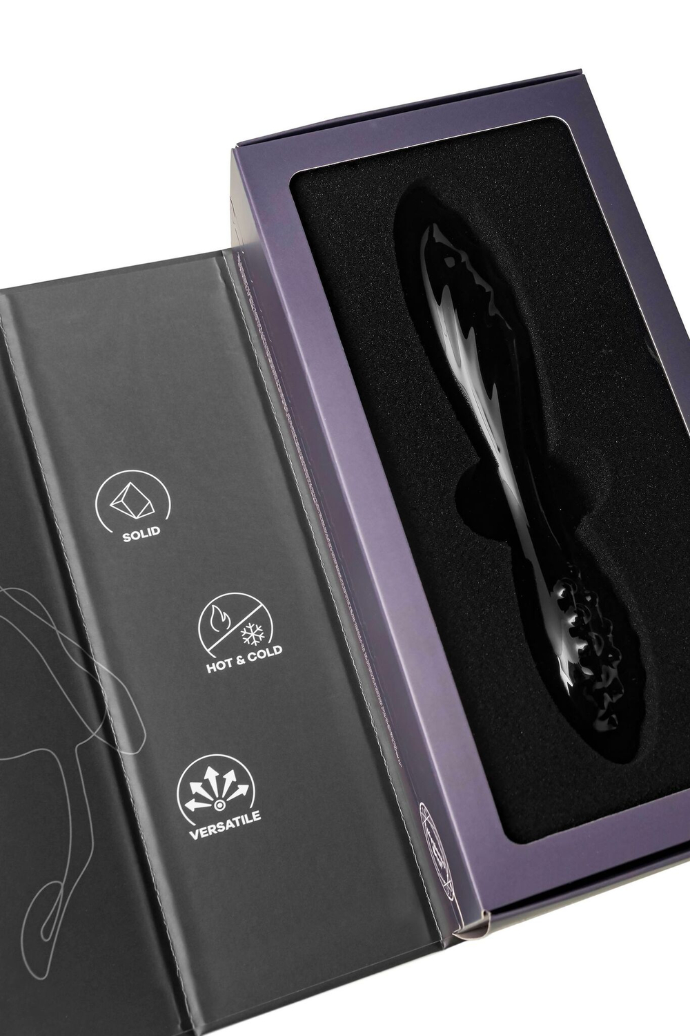 Черный двусторонний фаллоимитатор Dazzling Crystal 1 - 18,5 см. (Цвет: черный)