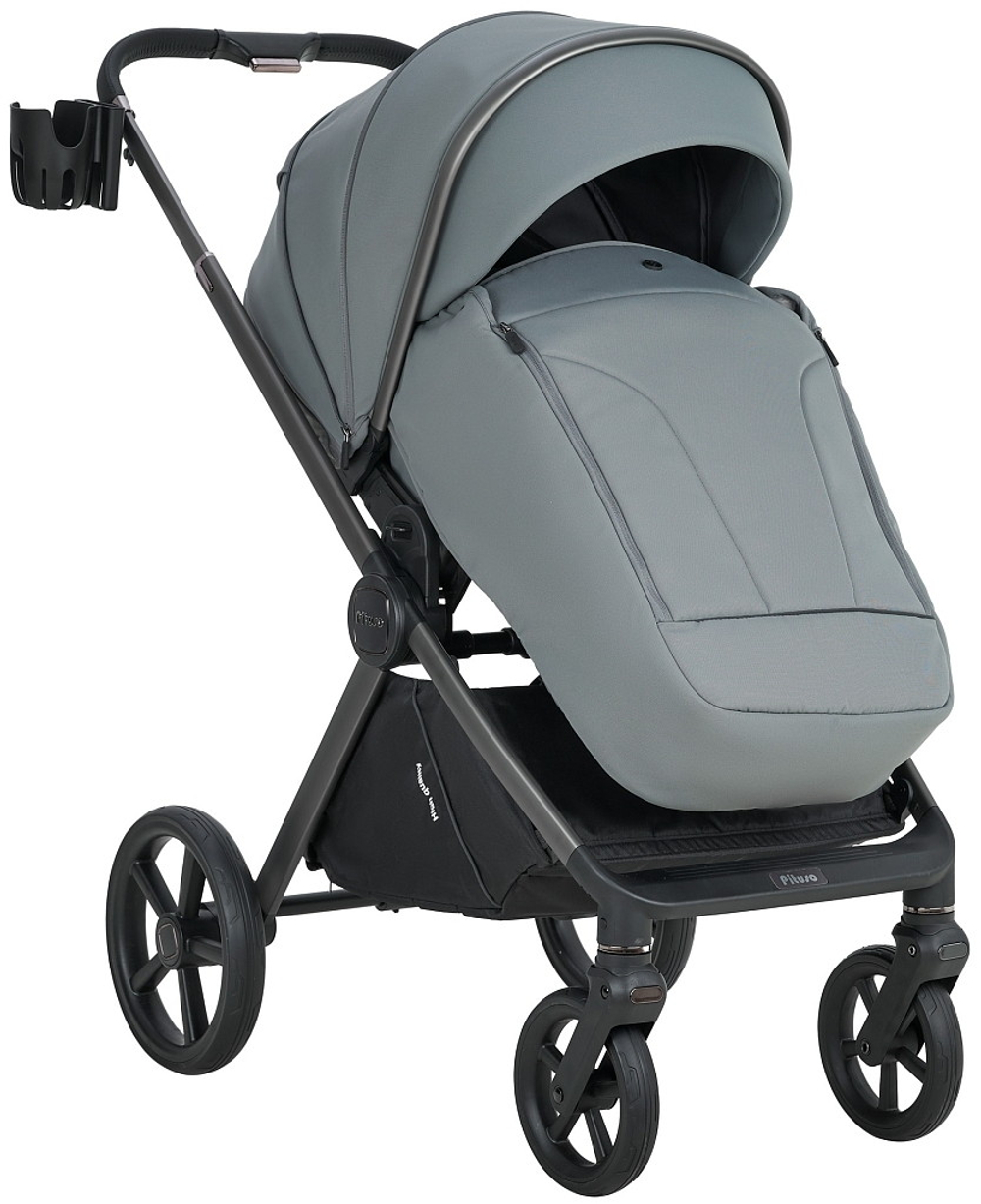 Детская коляска Pituso Teffy 3 в 1 с автокреслом Baesa Black Blue Tea/Graphite