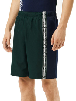 Мужские теннисные шорты Lacoste Recycled Fiber Shorts - green/navy blue/white