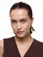 Моносерьга "Nevalyashka" green Gold