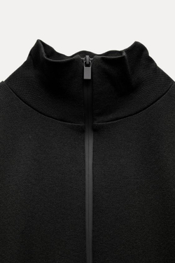 ZARA УТЕПЛЕННЫЙ КОМБИНЕЗОН , ЧЕРНЫЙ