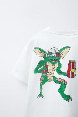 ZARA X DYLAN´S T-SHIRT CLUB ФУТБОЛКА GREMLINS™ & ©, БЕЛЫЙ