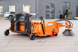 Щетка дорожная на погрузчик, с прибордюрной щеткой - AТOM 2500