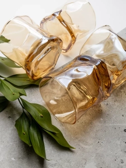 Набор изогнутых бокалов для виски, оранжевый, 300 мл, 6 шт