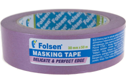 Лента малярная деликатная 30мм х 50м FOLSEN розовая