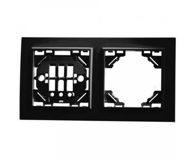 Рамка для розетки, выключателя 5шт. / Рамка электроустановочная 2 поста, черный, Эрна Stekker PFR00-9002-03 39483