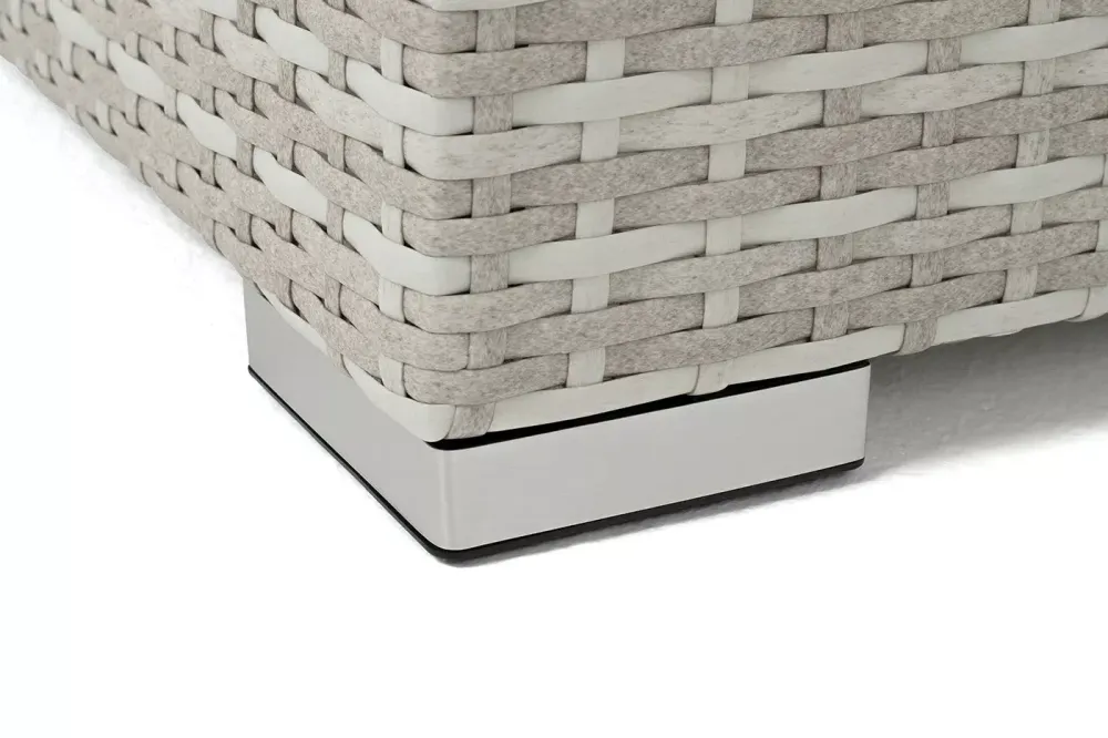 "Лунго" кашпо для цветов большое плетеное из искусственного ротанга, цвет бежевый