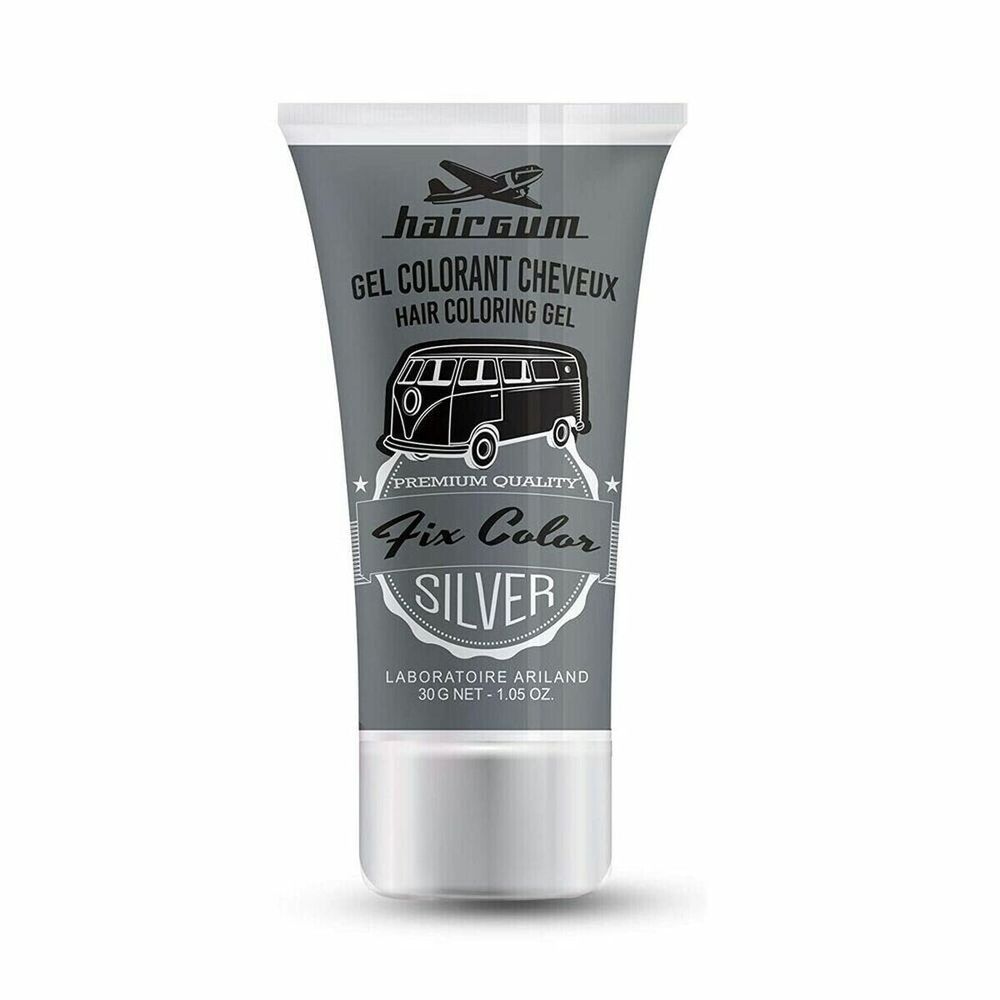 Неперманетное окрашивание Hairgum Fix Color Серебристый Фиксирующий гель 30 ml