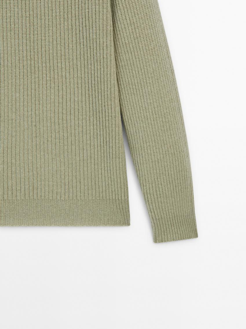 Massimo Dutti Свитер из смесовой шерсти, светло-зеленый