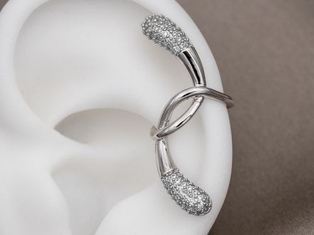 Кафф "Завиток" 33мм, со стразами