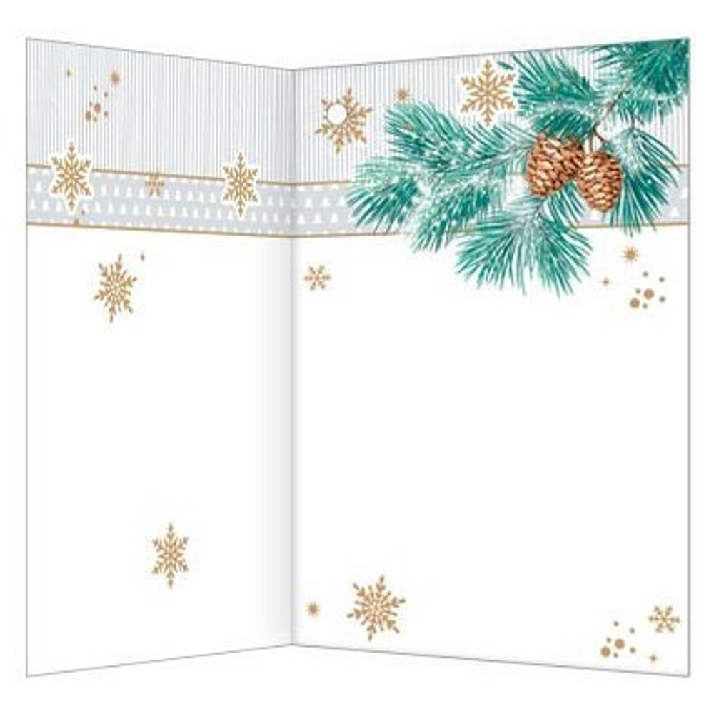 Открытка - мини двойная, "С Новым Годом" (год Тигра), 85 х 115 мм