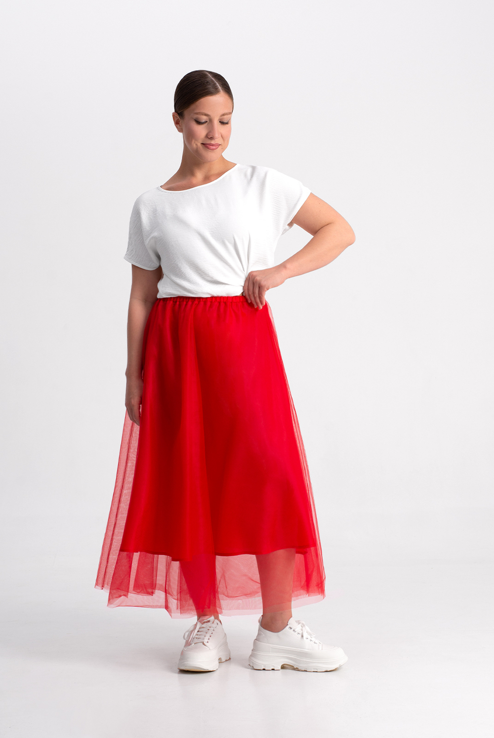 Юбка женская 4038зп, красный #60Кр014038зп