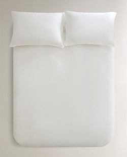 ZARA HOME САТИНОЙ ПОДОДЕЯЛЬНИК (300 НИТЕЙ), ЖЕЛТОВАТО-БЕЛЫЙ