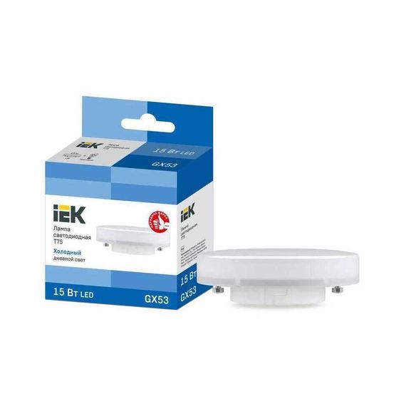 Лампа светодиодная IEK GX53 15W 6500K матовая LLE-T80-15-230-65-GX53