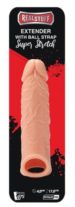 Телесная насадка EXTENDER WITH BALL STRAP 6.5 - 17 см. (Цвет: телесный)