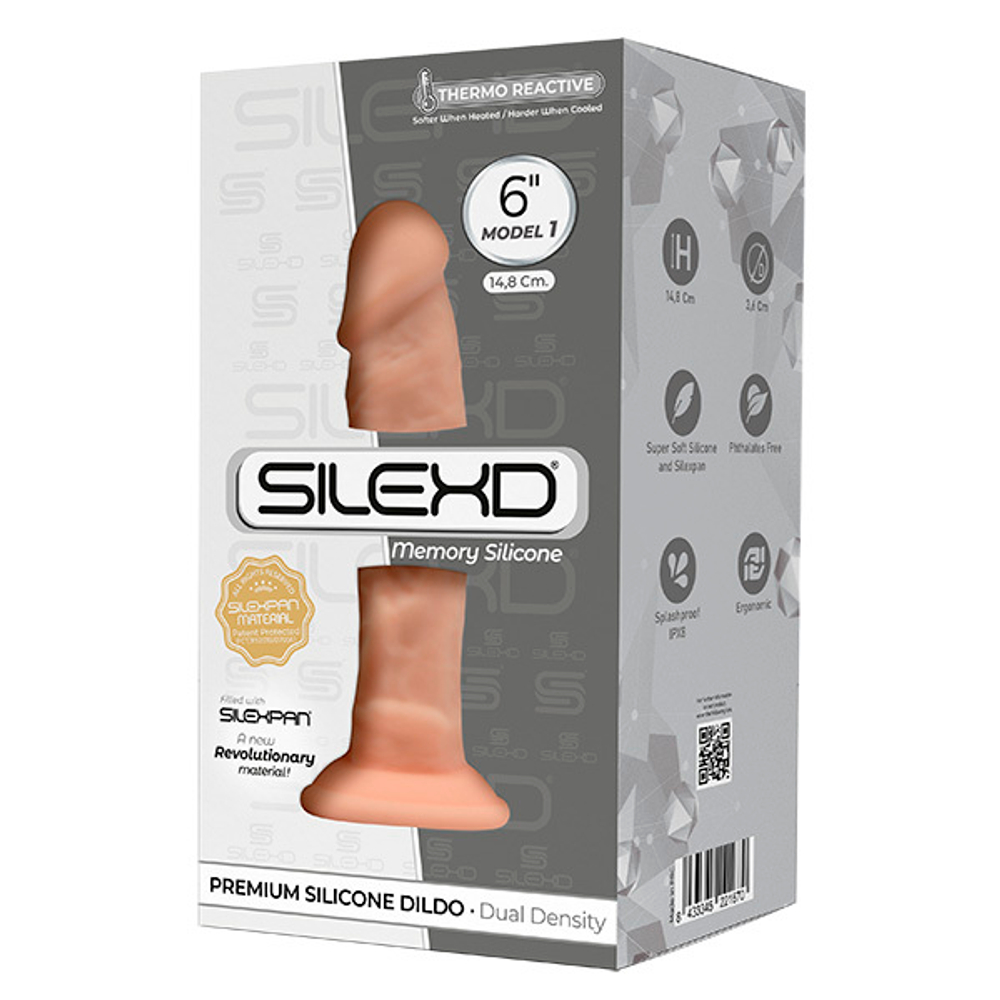 Телесный фаллоимитатор 14,8см на присоске SilexD Premium Silicone Dildo 6" Model 1