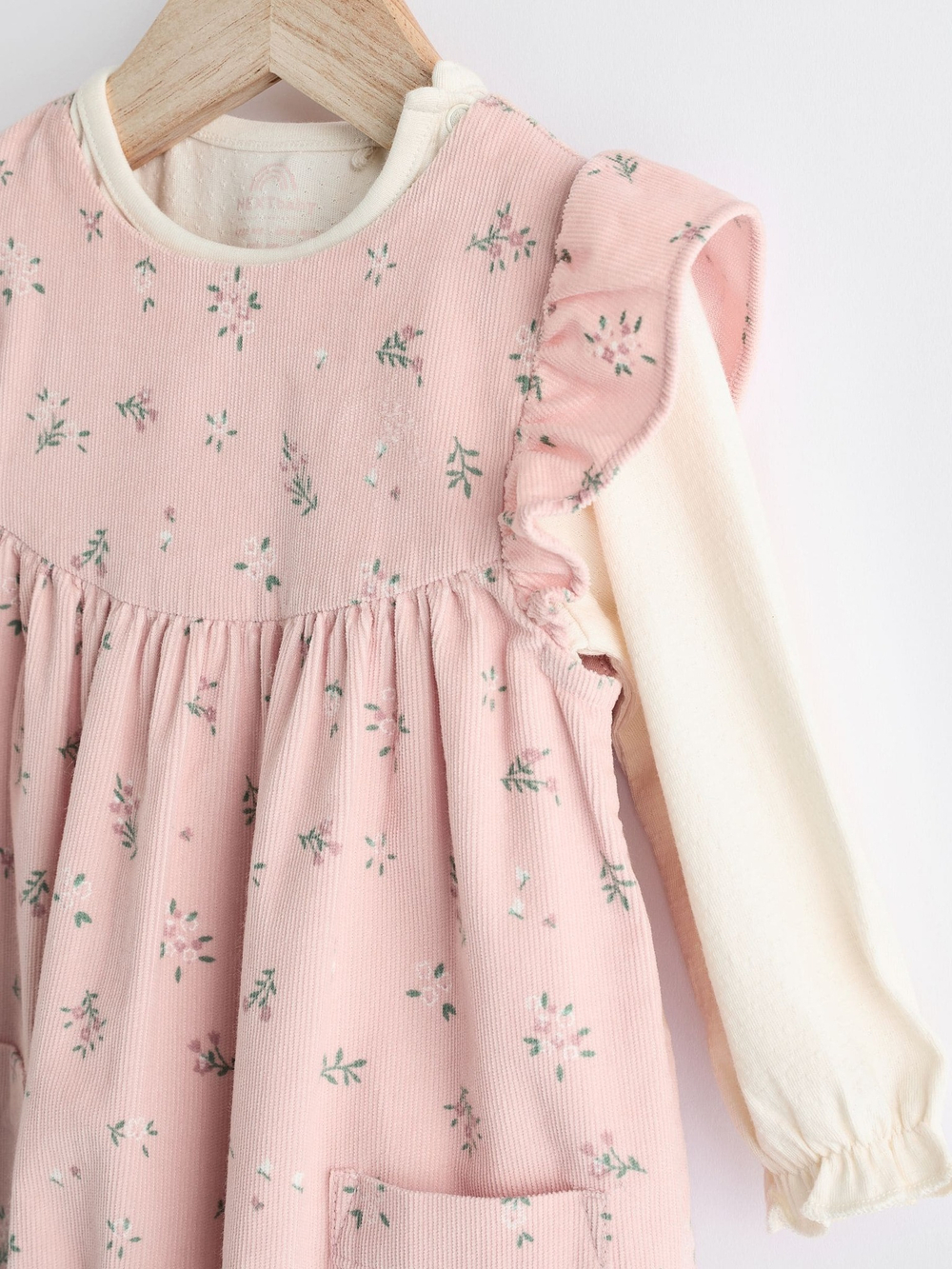 Комбинезон и боди в комплекте для девочки Next Q94-787, Розовый, Молочный