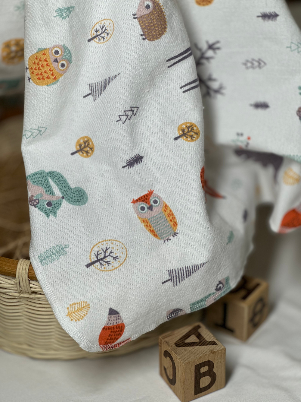 Пеленка Зверята в лесу фланель RinaAmari