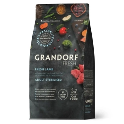 Grandorf fresh cat sterilised lamb&sweet potato сухой беззерновой корм с живыми пробиотиками для взрослых стерилизованных кошек с ягненком и бататом - 400 г