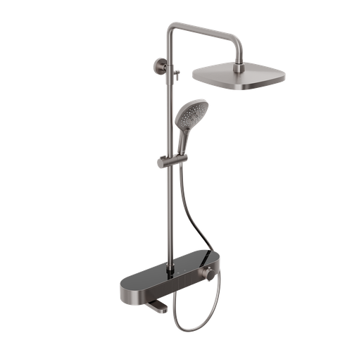 Душевая система Abelsberg Intensa SNS52665BN с термостатом и полкой для ванны и душа, титан
