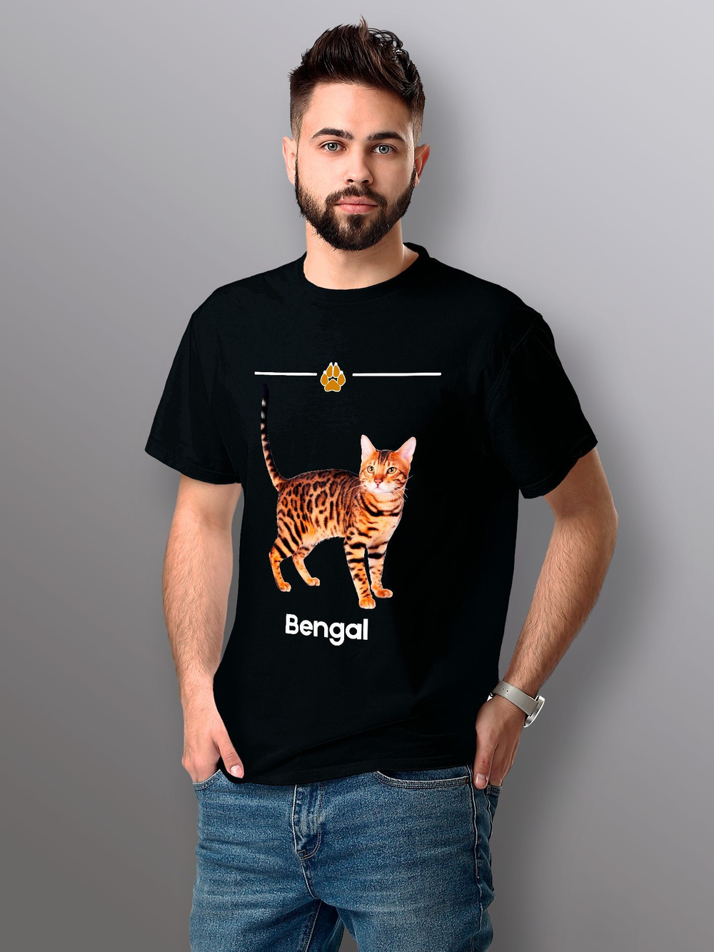 Футболка бенгальская кошка