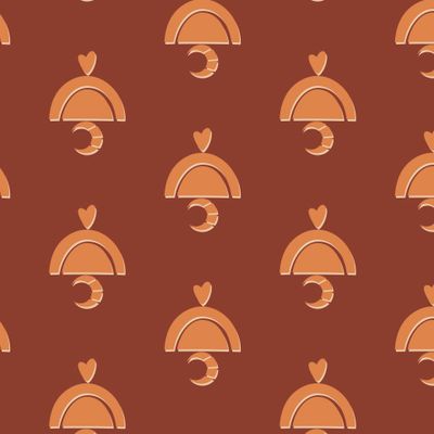 абстрактный бохо узор с сердем и луной