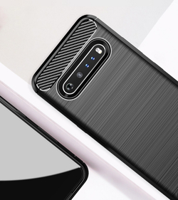 Черный чехол мягкий для LG V60 ThinQ, серия Carbon от Caseport