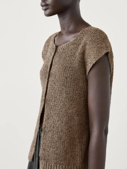 Massimo Dutti Жилет платочной вязки из 100% хлопка, серый