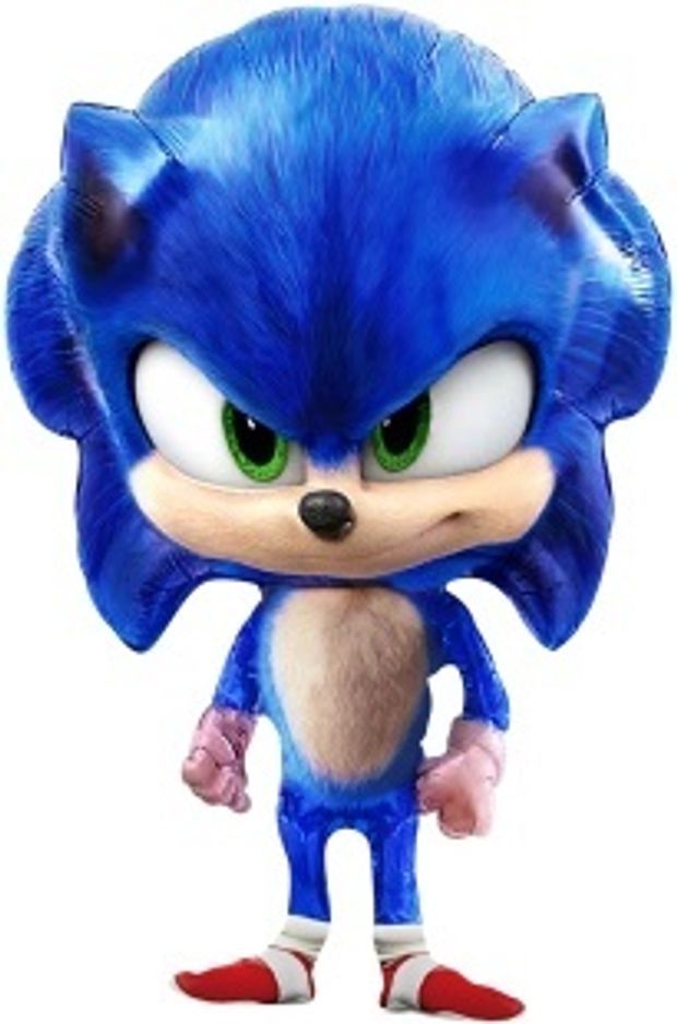 Шар (28''/71 см) Фигура, Ежик Аниме, Синий, 1 шт. в уп.(БГ-)