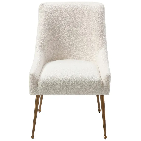 Стул Senna, белое букле с золотыми ножками | Купить в Hallberg.ru