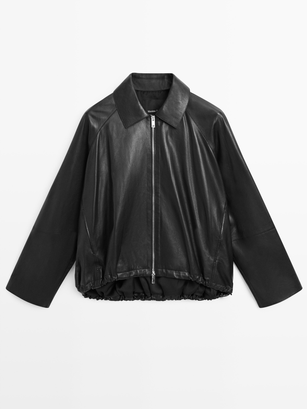 Massimo Dutti Куртка из кожи наппа, черный