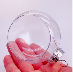 Шар новогодний с окошком пластиковый 10 см