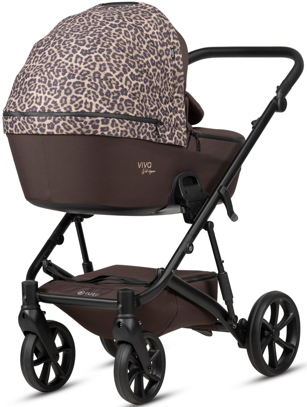 Детская коляска Tutis Viva 6 Plus Wild Elegance 3 в 1 с автокреслом Beno Black Wild Mocca