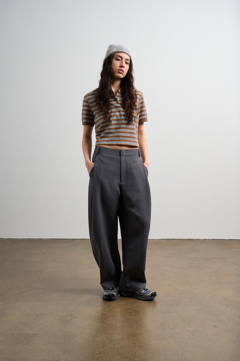 Брюки Nothomme Blue Monte Casual Lightweight Curved-Leg Trousers "Rock Cliff Gray"