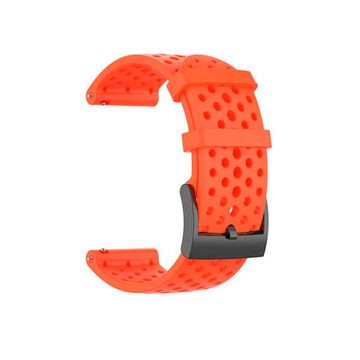 Силиконовый дышащий ремешок Suunto 24 mm для 9 / 9 Baro / 7 / D5 / Spartan Sport быстросъемный (Athletic 1) короткий (Огненно-красный)
