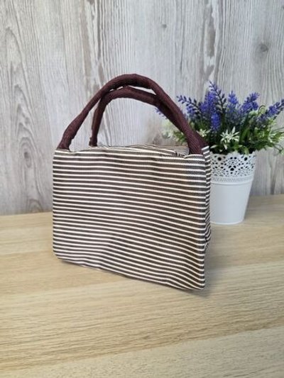 Термосумка для обеда, в коричневую полоску 0331-6