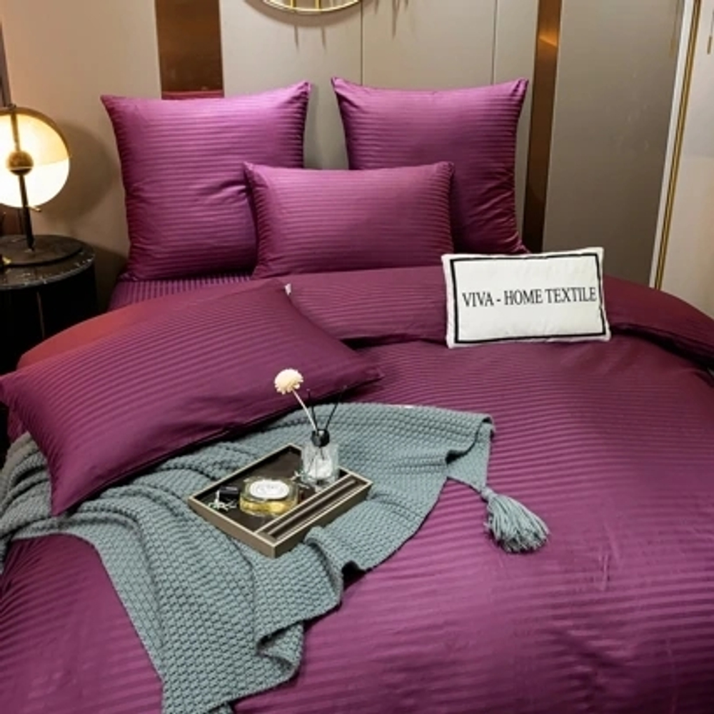 Постельное белье Страйп Сатин Однотонный 100% хлопок