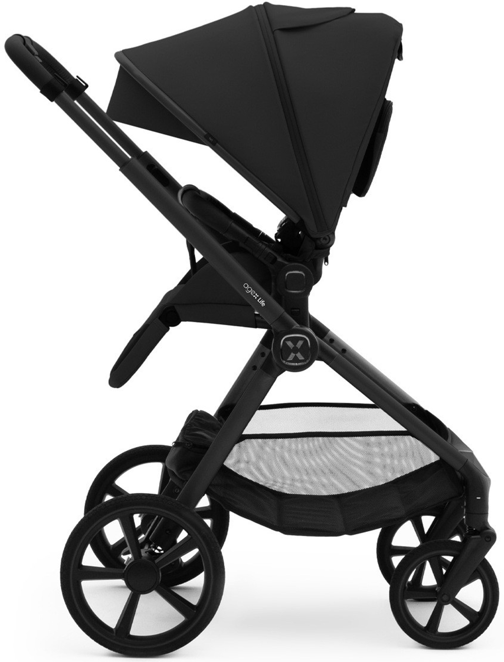 Коляска Agex Life 3 в 1 матовая рама с автокреслом i-Safe S Black ALB583 Black (Черный)