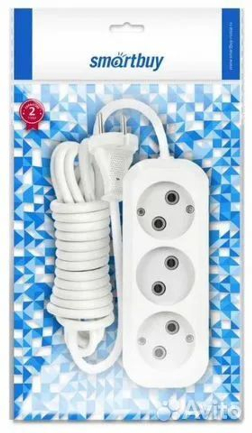 Удлинитель 3 гнезда 2 метра 16А/3,5кВт с заземлением ПВС 3x1,0 SBE-16-3-02-Z