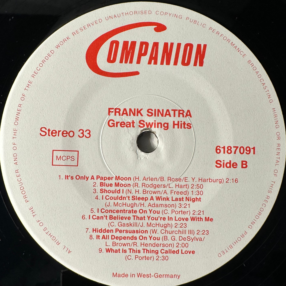 Frank Sinatra ‎– Great Swing Hits (Германия)