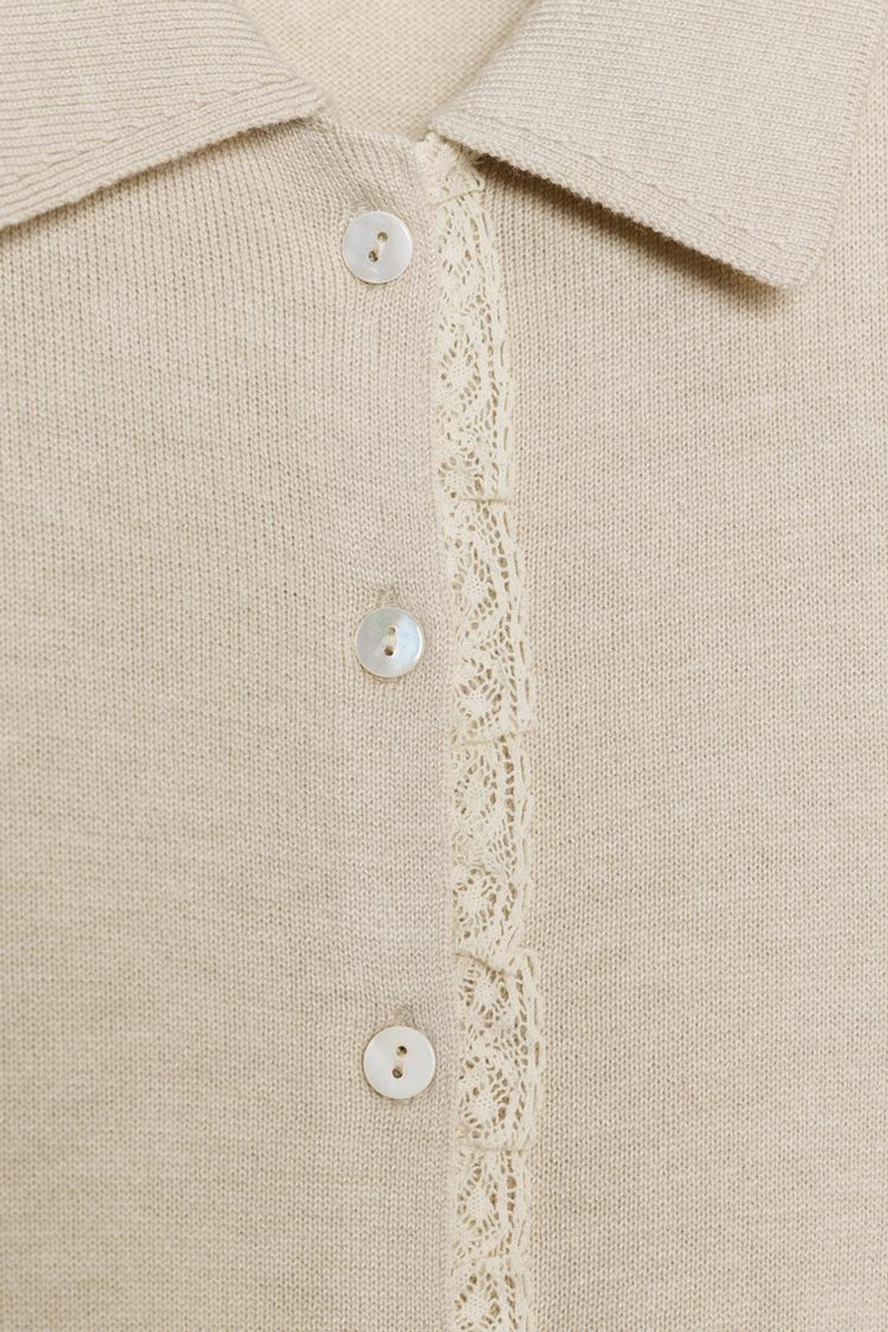 ZARA КАРДИГАН С КОРОТКИМИ РУКАВАМИ И КРУЖЕВОМ, СЕРО-ДЫМЧАТЫЙ