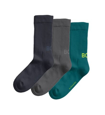 Теннисные носки Björn Borg Core Crew Polyamide 3P - black/green/navy blue