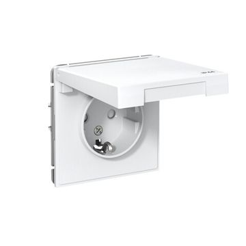 Розетка ArtGallery 16А IP44 с заземл. защ. шторки с крышкой механизм бел. SE GAL440146