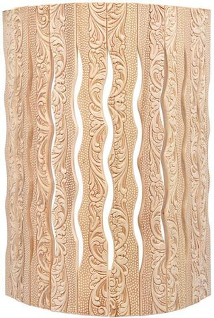 Абажур угловой, с орнаментом Цветы 31х9х22см, липа